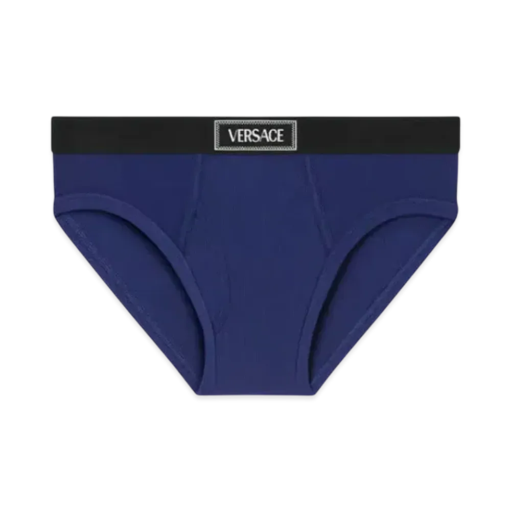 Versace 90s Vintage Logo Briefs "Blue"