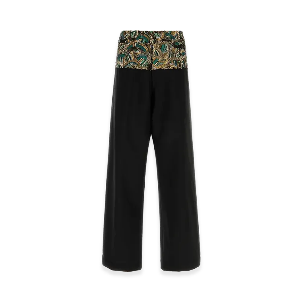 DRIES VAN NOTEN Twill Wide-Leg Pablo Pant "Black"