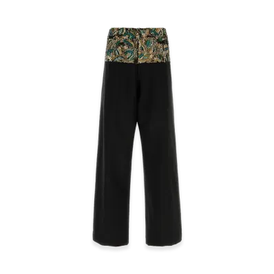 DRIES VAN NOTEN Twill Wide-Leg Pablo Pant "Black"