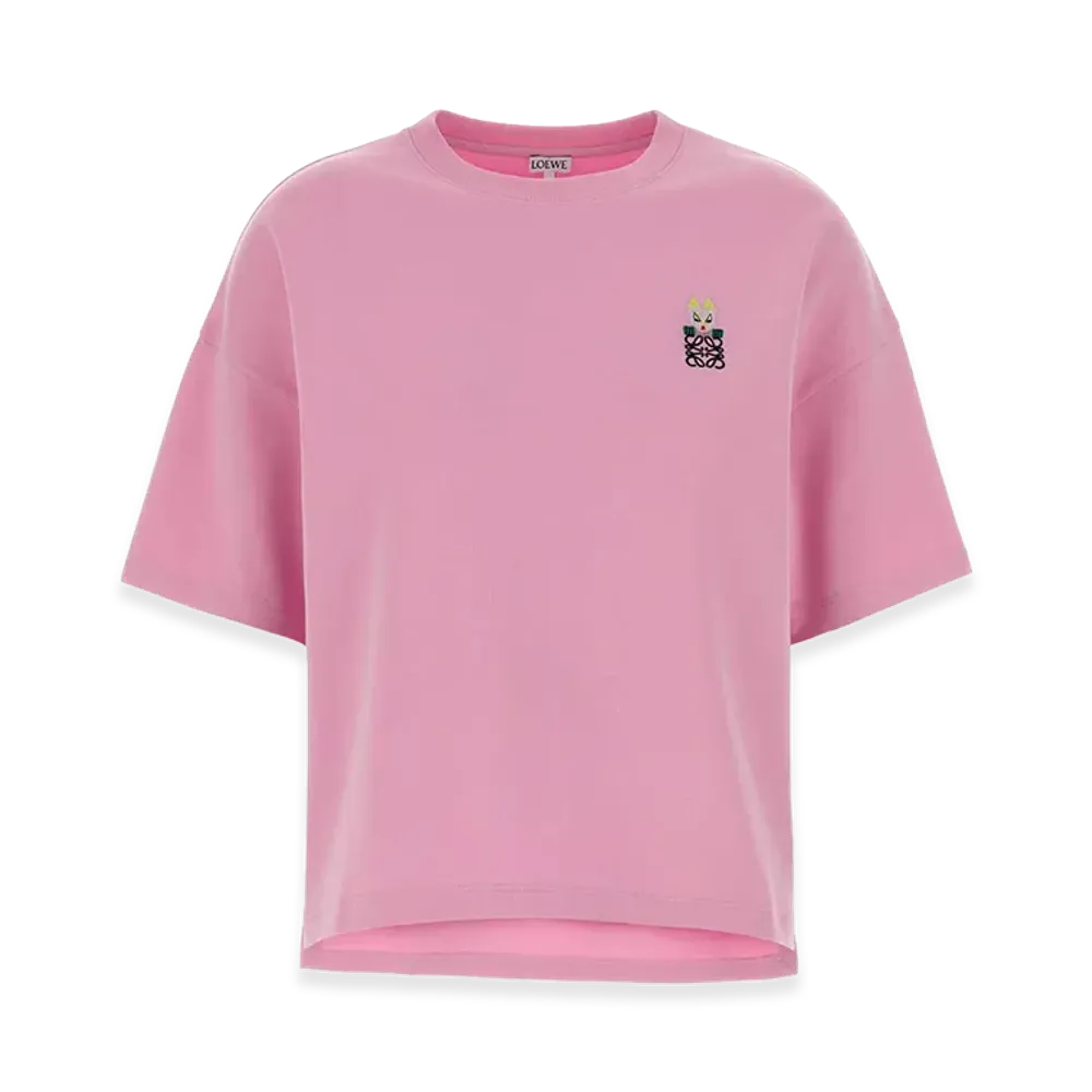 LOEWE Women's Cotton Blend Tee "Pink"