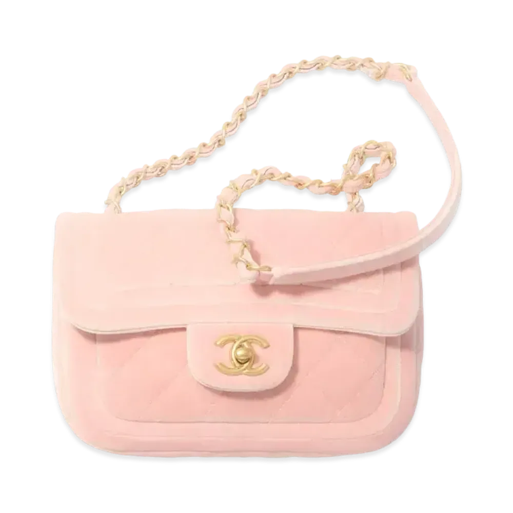 CHANEL Mini Flap Bag Velvet "Pink"