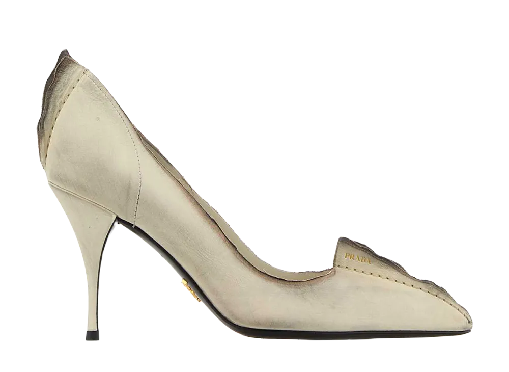 PRADA Women's Ivory Leather Pumps "White"