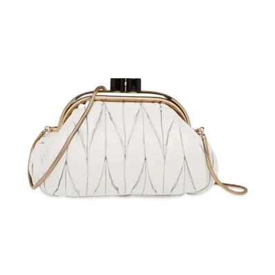 MIU MIU Miu Bernappa Leather Clutch "White"