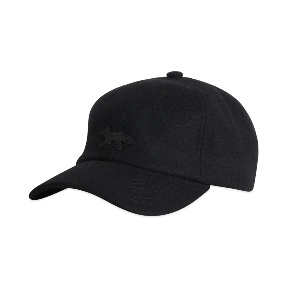 Maison Kitsune Profile Fox Wool Cap "Black"