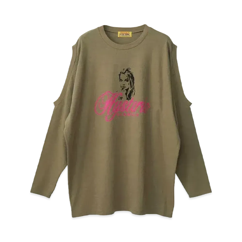HYSTERIC GLAMOUR Naughty Girl Oversized T-Shirt "Khaki"