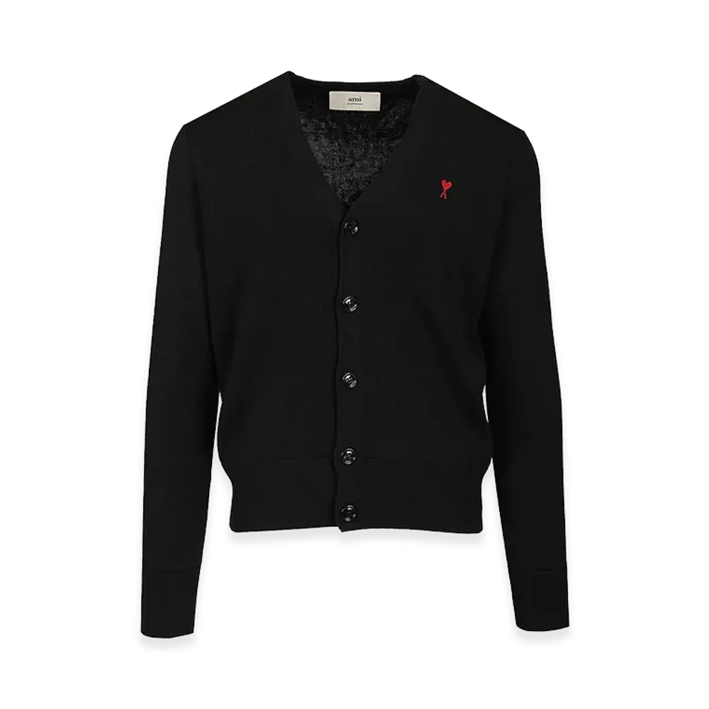 AMI PARIS Cardigan In Merino Wool "Black"
