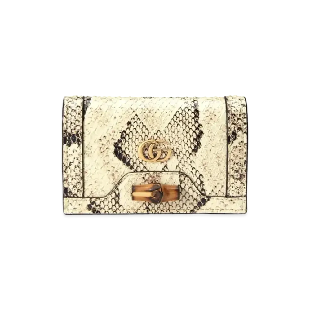 GUCCI Diana Python Card Case Wallet "Natural Python"