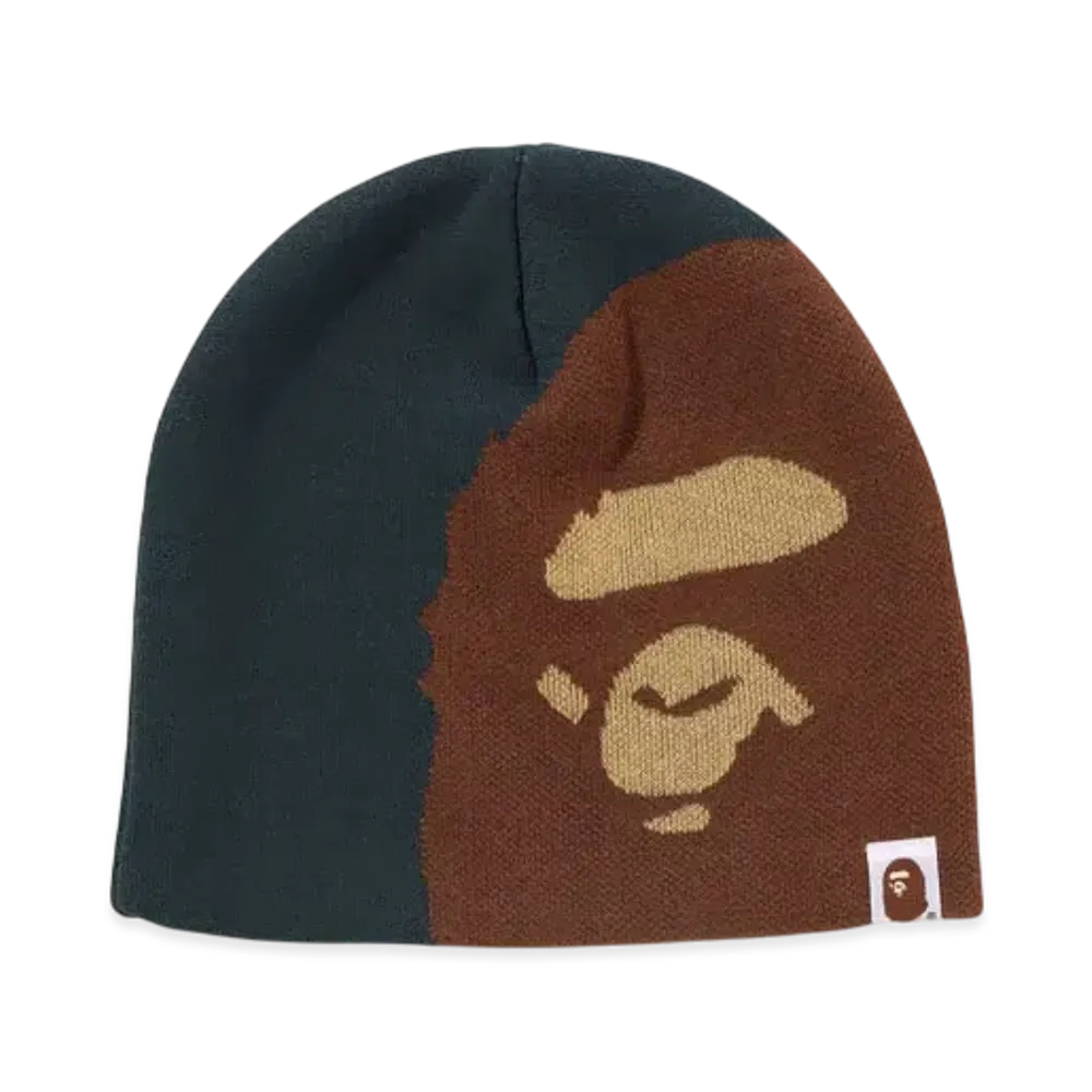 A BATHING APE Ape Head Knit Cap "Green"