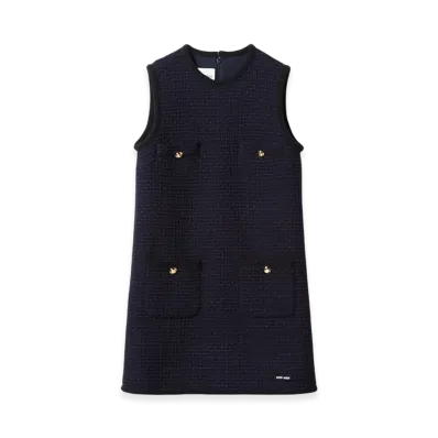MIU MIU Women's Tweed Mini Dress "Navy"