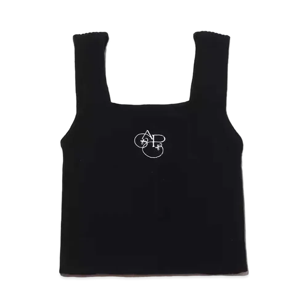 atmos pink Rib Knit Short Tank Top "Black"