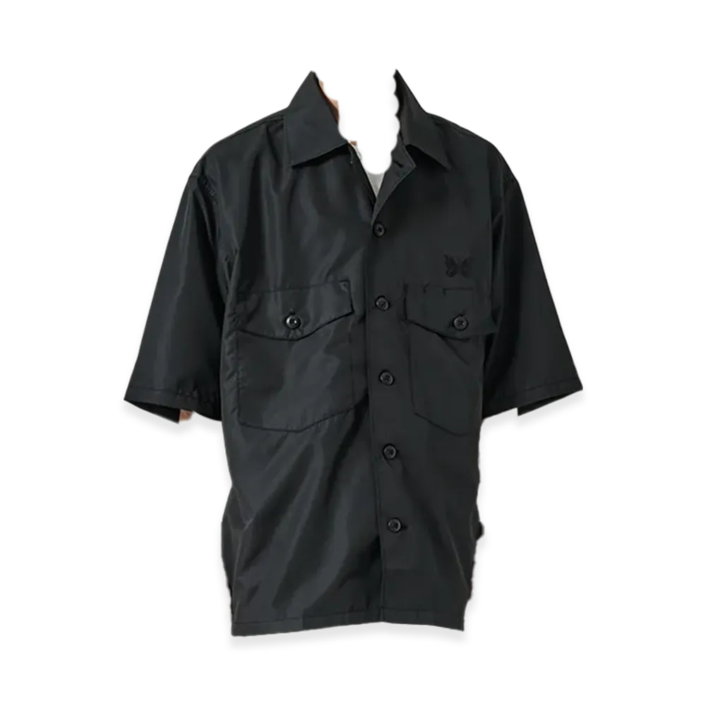 NEEDLES x Studious Exclusive Fatigue S/S Shirt - Water repellent Nylon "Black"