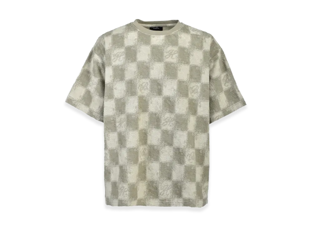 BREATH Block Check Pile Tee "Beige"