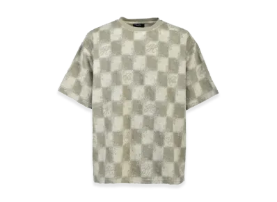 BREATH Block Check Pile Tee "Beige"