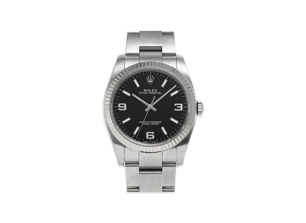 ROLEX Oyster Perpetual "Black/Stainless Steel/White Gold"