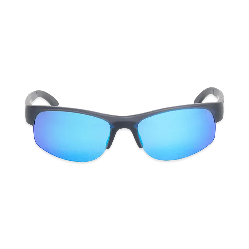 Stussy Hiro Sunglasses "Frost Black/Blue Mirror Lens"