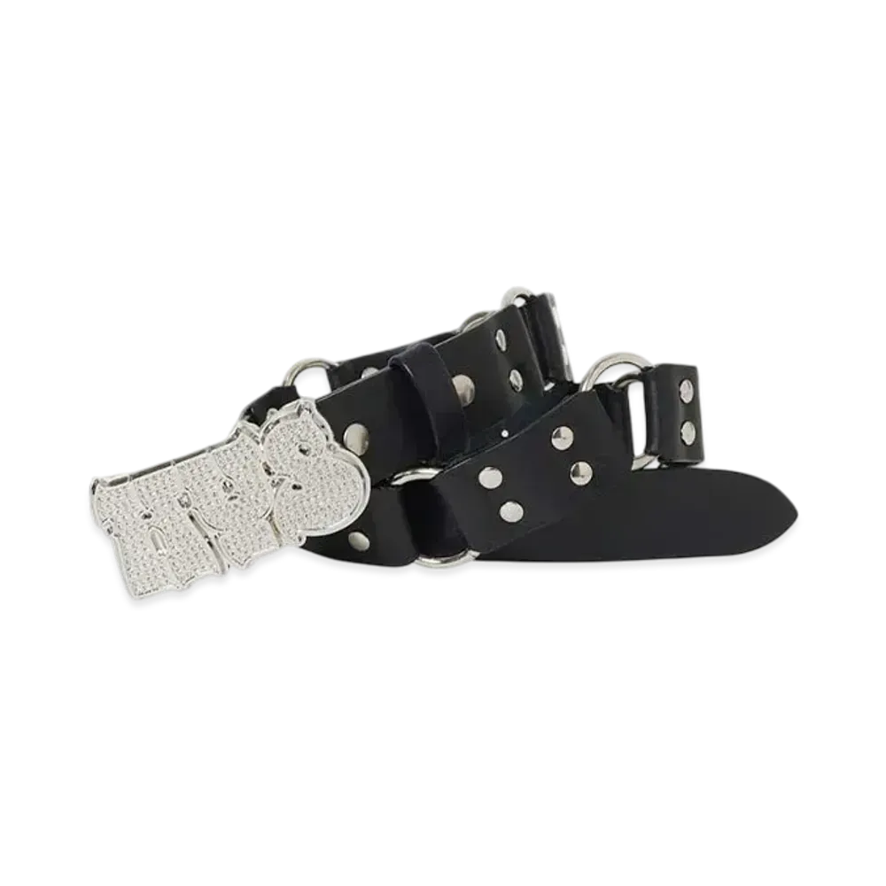HYSTERIC GLAMOUR Hypnotized Logo Ring Leather Belt "Black"