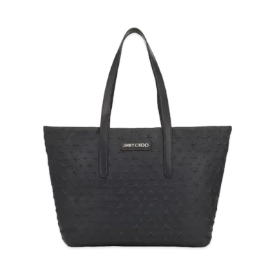 Jimmy Choo Sofia/M Star Embossed Grainy Leather Tote Bag "Black"