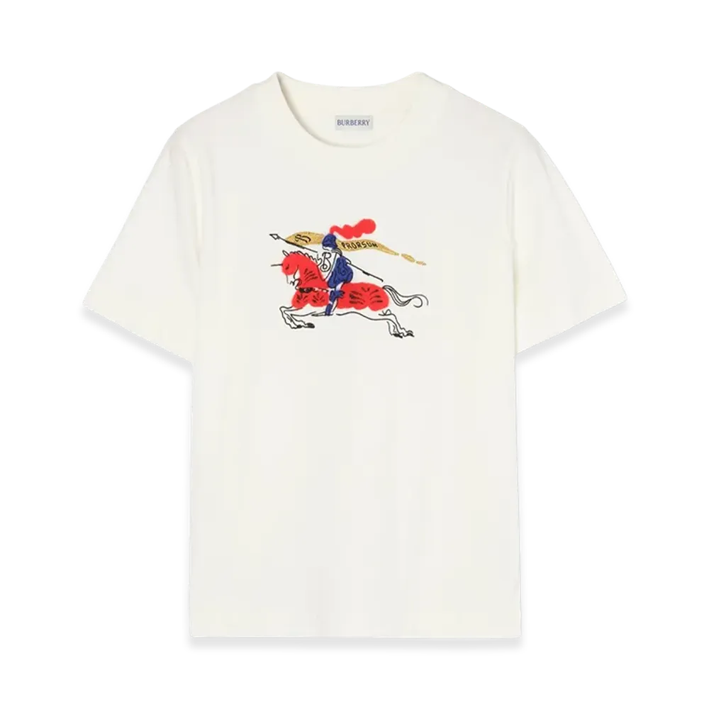 Burberry Women's EKD Cotton Tee "Chalk White"