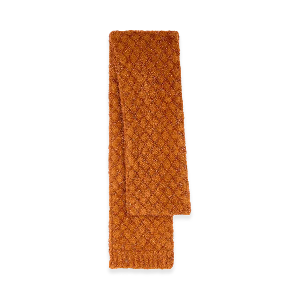 DRIES VAN NOTEN Women's Metallized Knit Scarf "Light rust"
