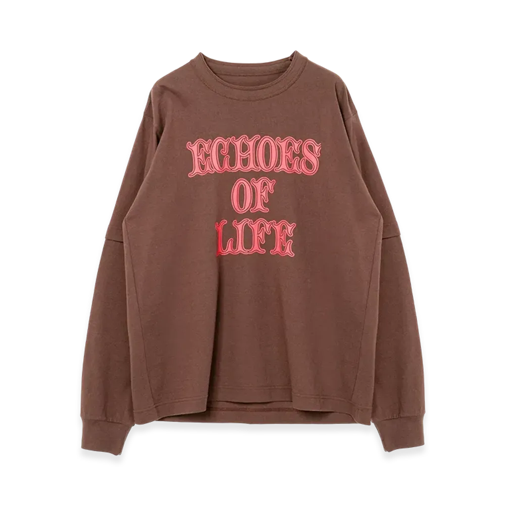 sacai ECHOES OF LIFE L/S T-Shirt "Brown"