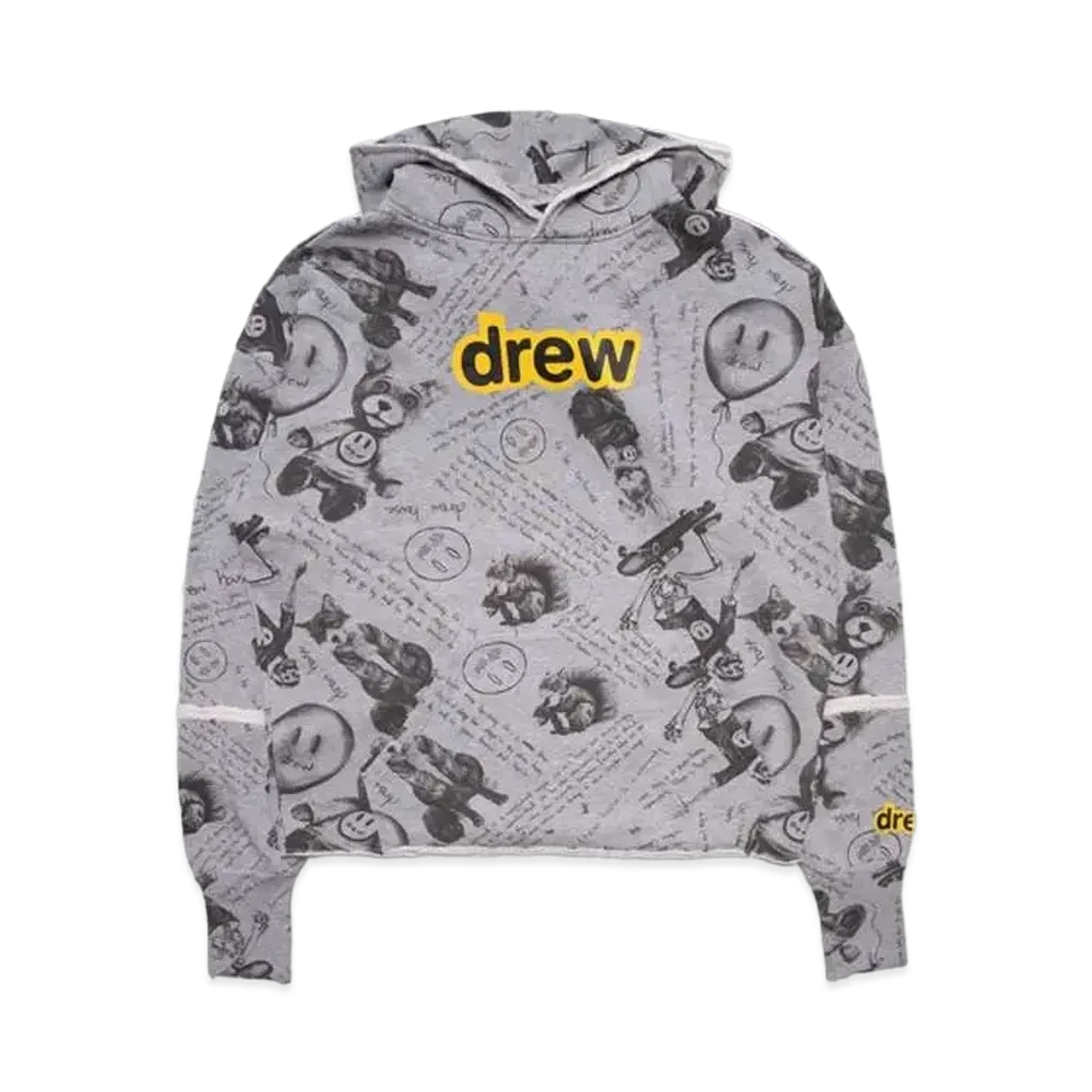 drew house secret deconstructed hoodie idears "Heather Grey"