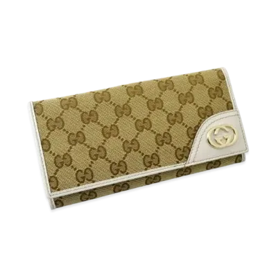 GUCCI GG Canvas W Hook Wallet "Beige/Ivory"