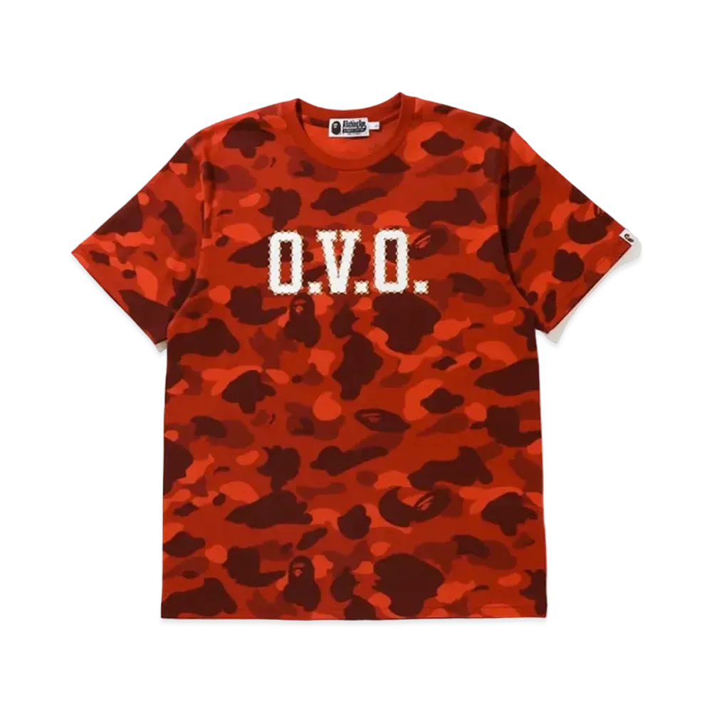 A BATHING APE OVO Color Camo Tee "Red"