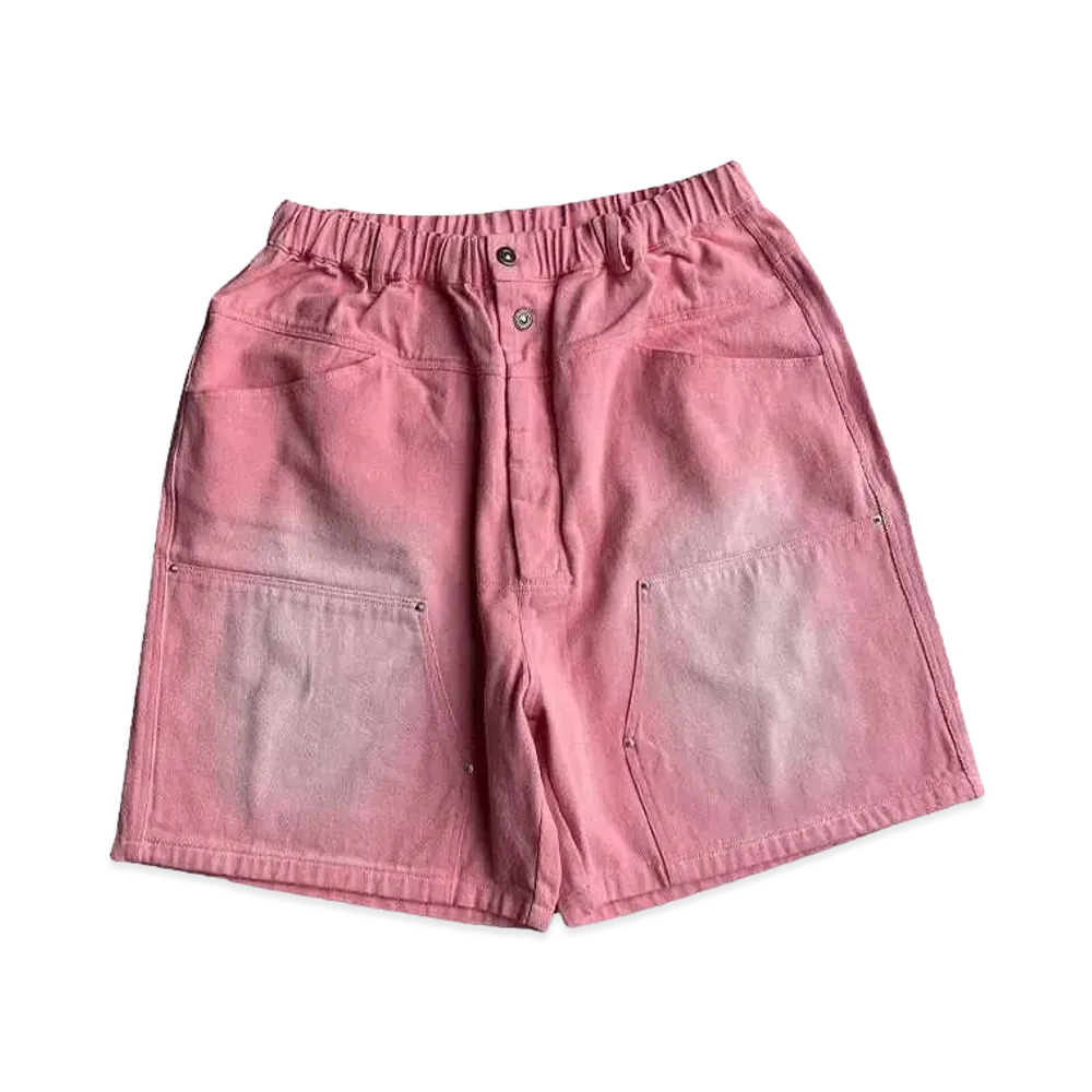 BALLSY.BROTHERS Vintage processed double knee shorts "Pink"