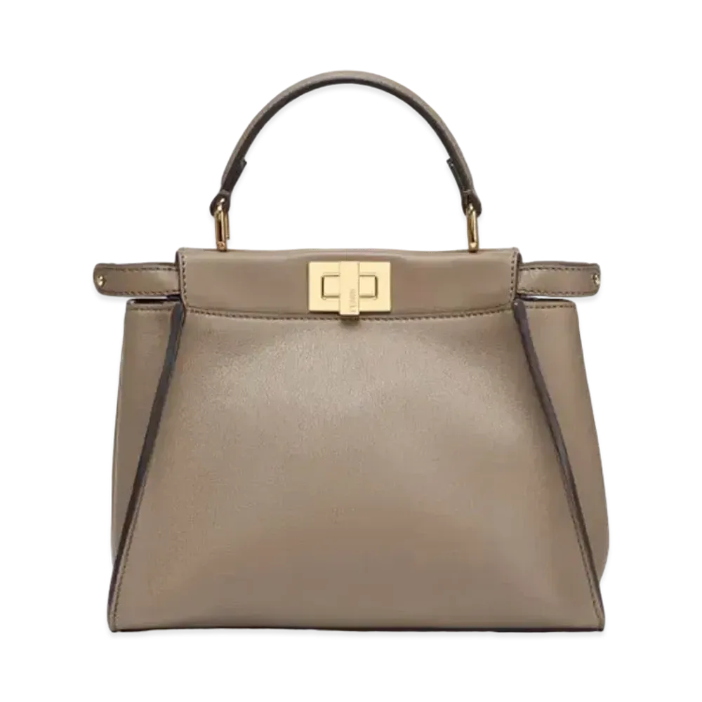 FENDI Peekaboo Mini Leather Bag "Gray"