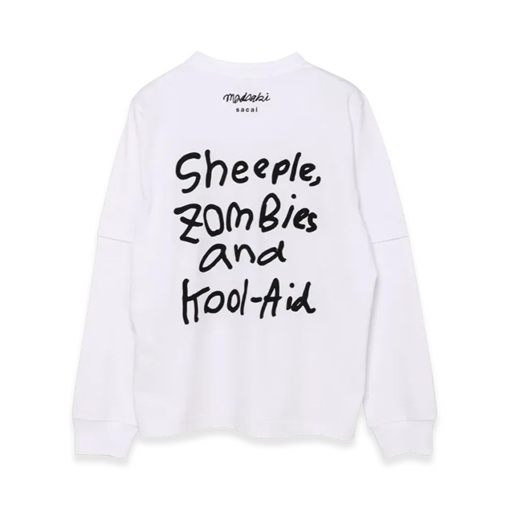 sacai x MADSAKI Print L/S T-Shirt "White"
