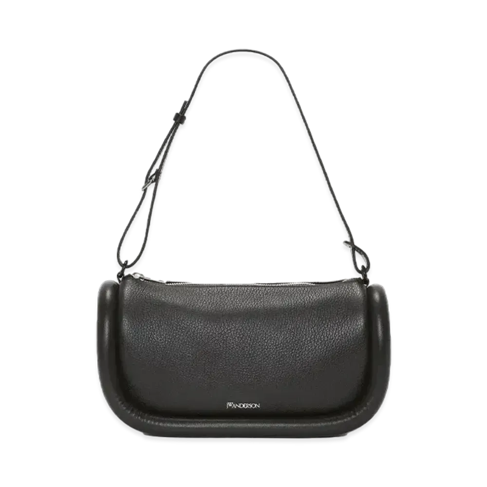 JW ANDERSON Bumper 15 Webstrap Leather Cross-Body Bag "Black"