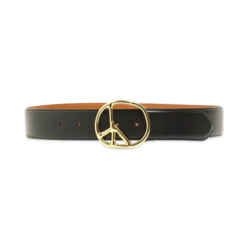 NEEDLES Peace Buckle Belt - Steer Lthr. "Black"