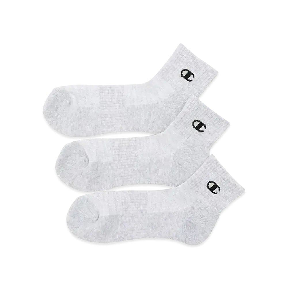 Champion 3 Pairs Quarter Length Socks "Silver Gray"