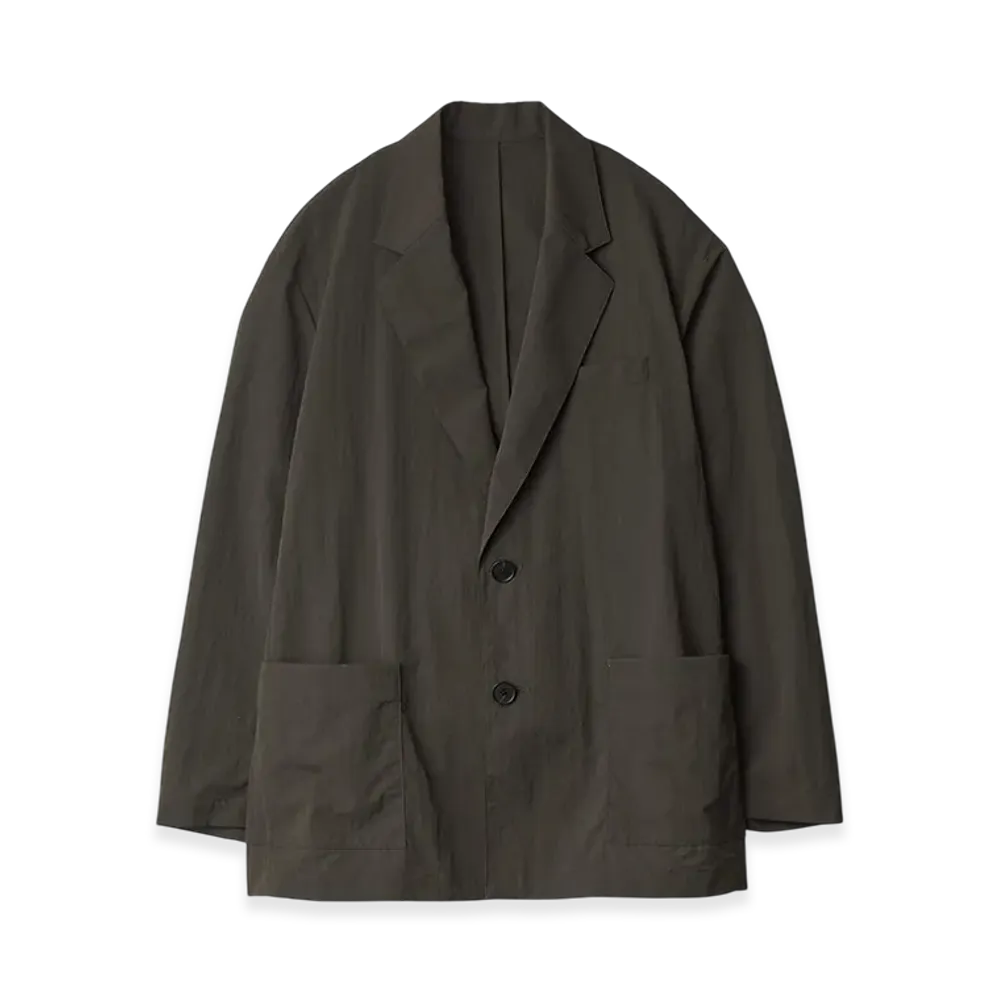 ssstein Windproof Nylon Single Breasted Jacket "Dark Khaki"