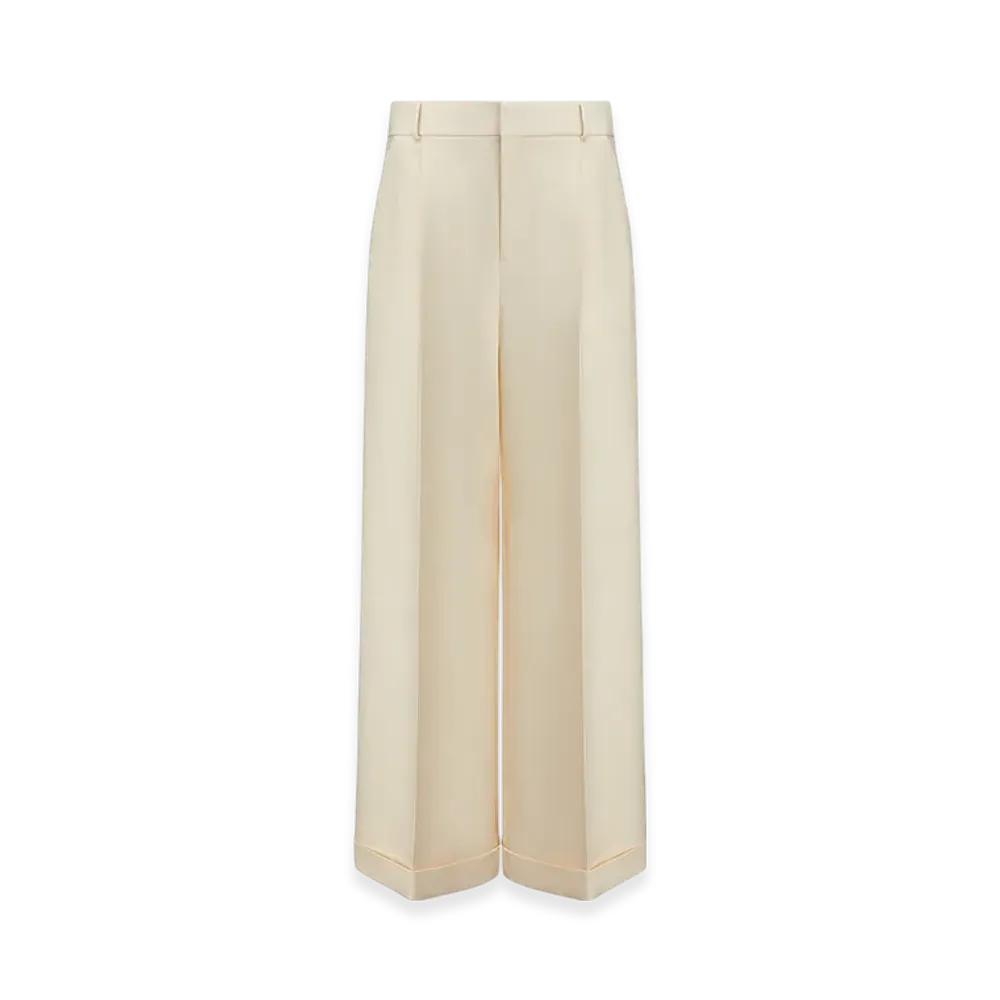Dior Women's Flared Pants Wool Silk "Ecru"