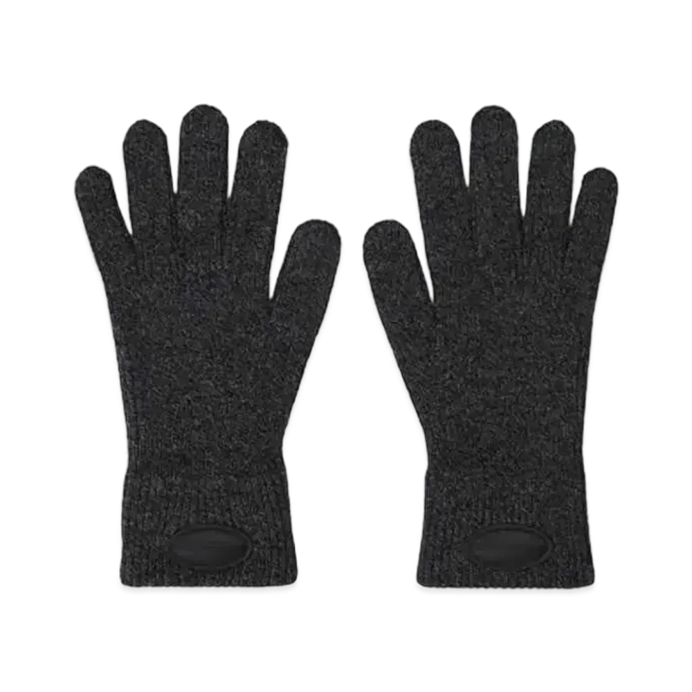 Alexander Wang Dome Logo Stretch Rib Woolen Gloves "Charcoal"