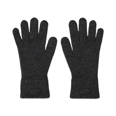 Alexander Wang Dome Logo Stretch Rib Woolen Gloves "Charcoal"