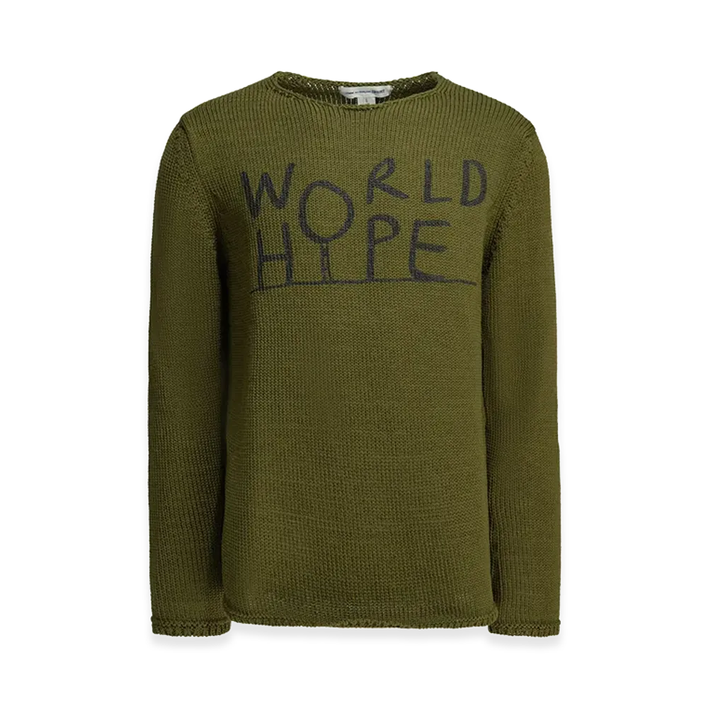 COMME des GARCONS SHIRT Crew-Neck Sweater With Logo "Green"