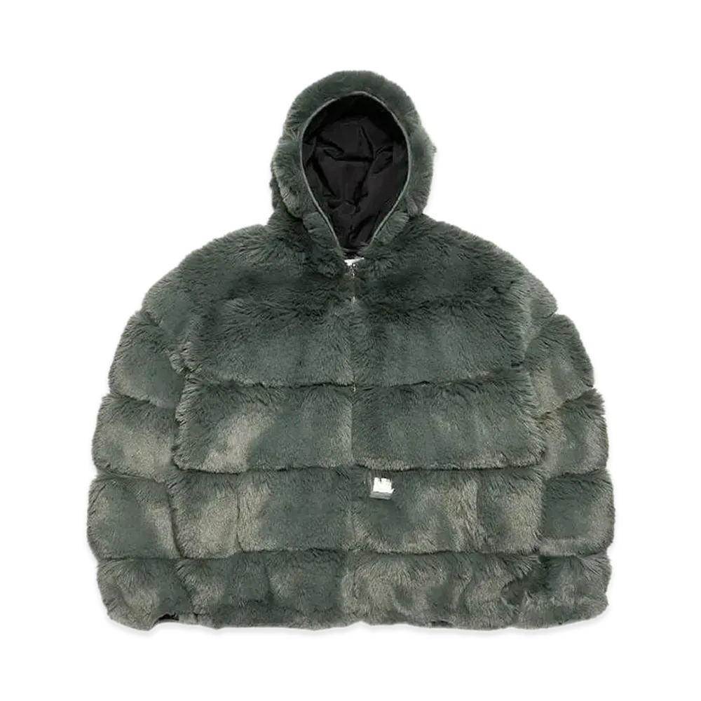 Supreme x WTAPS Faux Fur Hooded Jacket "Green"