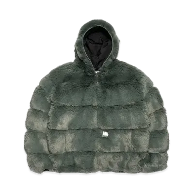 Supreme x WTAPS Faux Fur Hooded Jacket "Green"