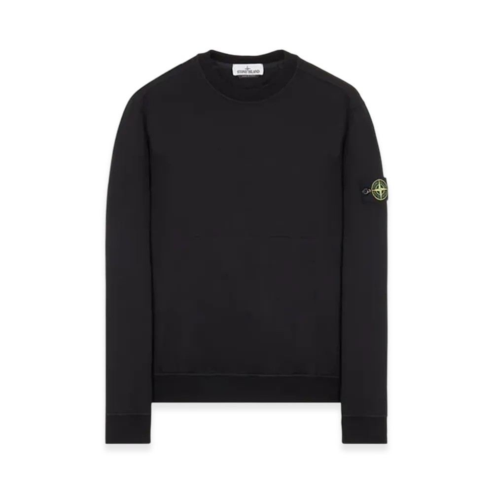 Stone Island 64052 Cotton Stretch Fleece Garment Dyed Sweatshirt - 22SS "Black"