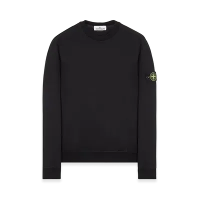 Stone Island 64052 Cotton Stretch Fleece Garment Dyed Sweatshirt - 22SS "Black"