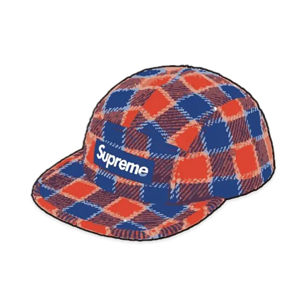 Supreme Harris Tweed Camp Cap "Red Plaid"