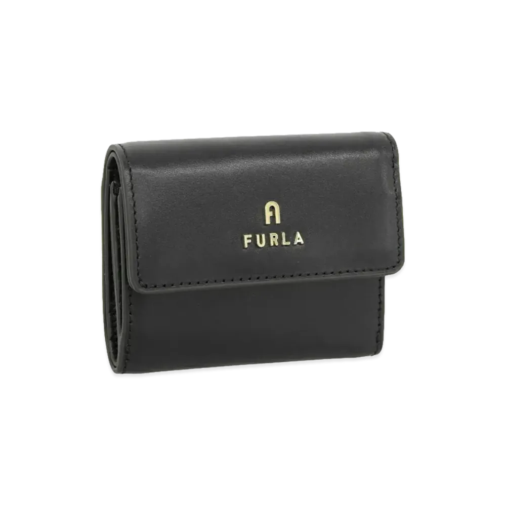 FURLA Camelia S Compact Trifold Zip "Black"