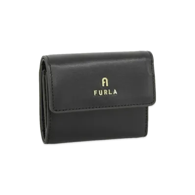 FURLA Camelia S Compact Trifold Zip "Black"