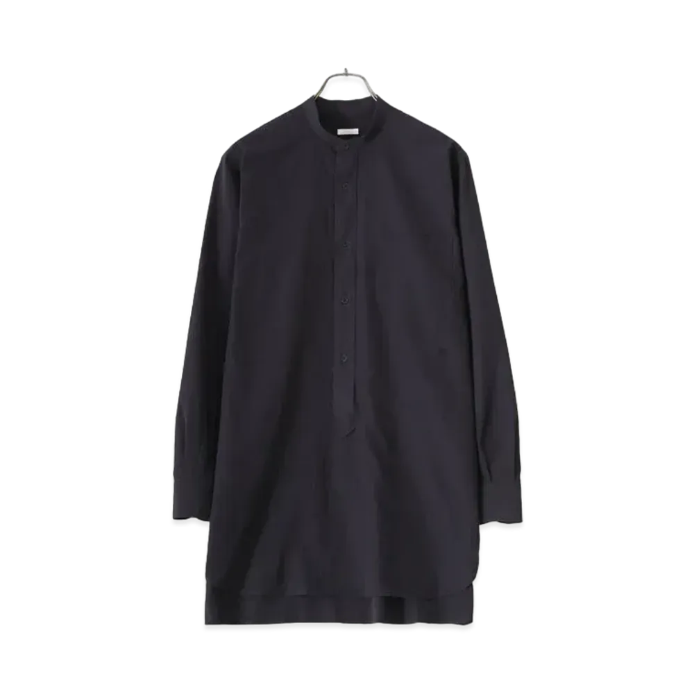 COMOLI Band Collar Shirt "Navy"