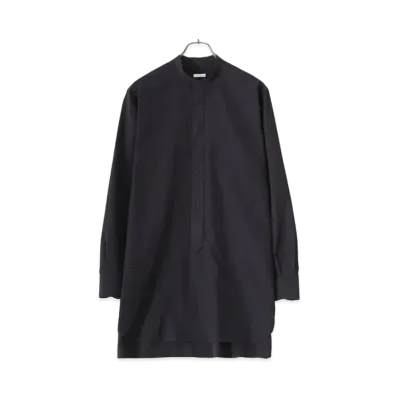 COMOLI Band Collar Shirt "Navy"