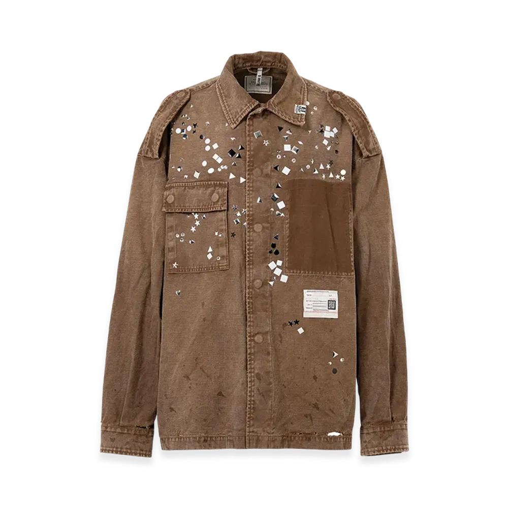 Maison MIHARA YASUHIRO Embellished Military Shirt "Brown"