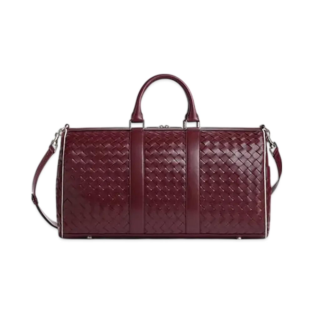 Bottega Veneta Intrecciato Duffle "Barolo/White"