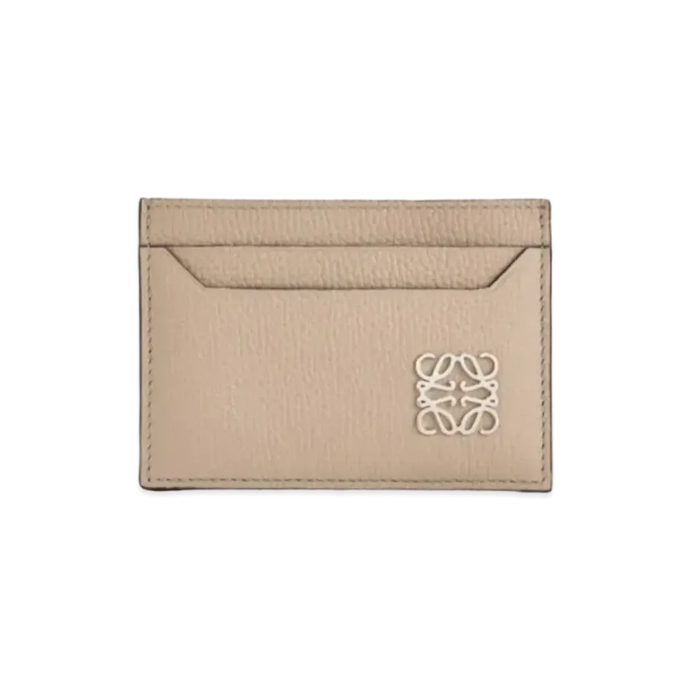 LOEWE Anagram Plain Cardholder In Pebble Grain Calfskin "Sand"